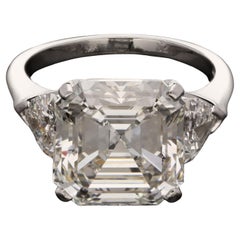 7.98 Carat Asscher Statement Brilliant White 18K Gold Heirloom-Worthy Glow