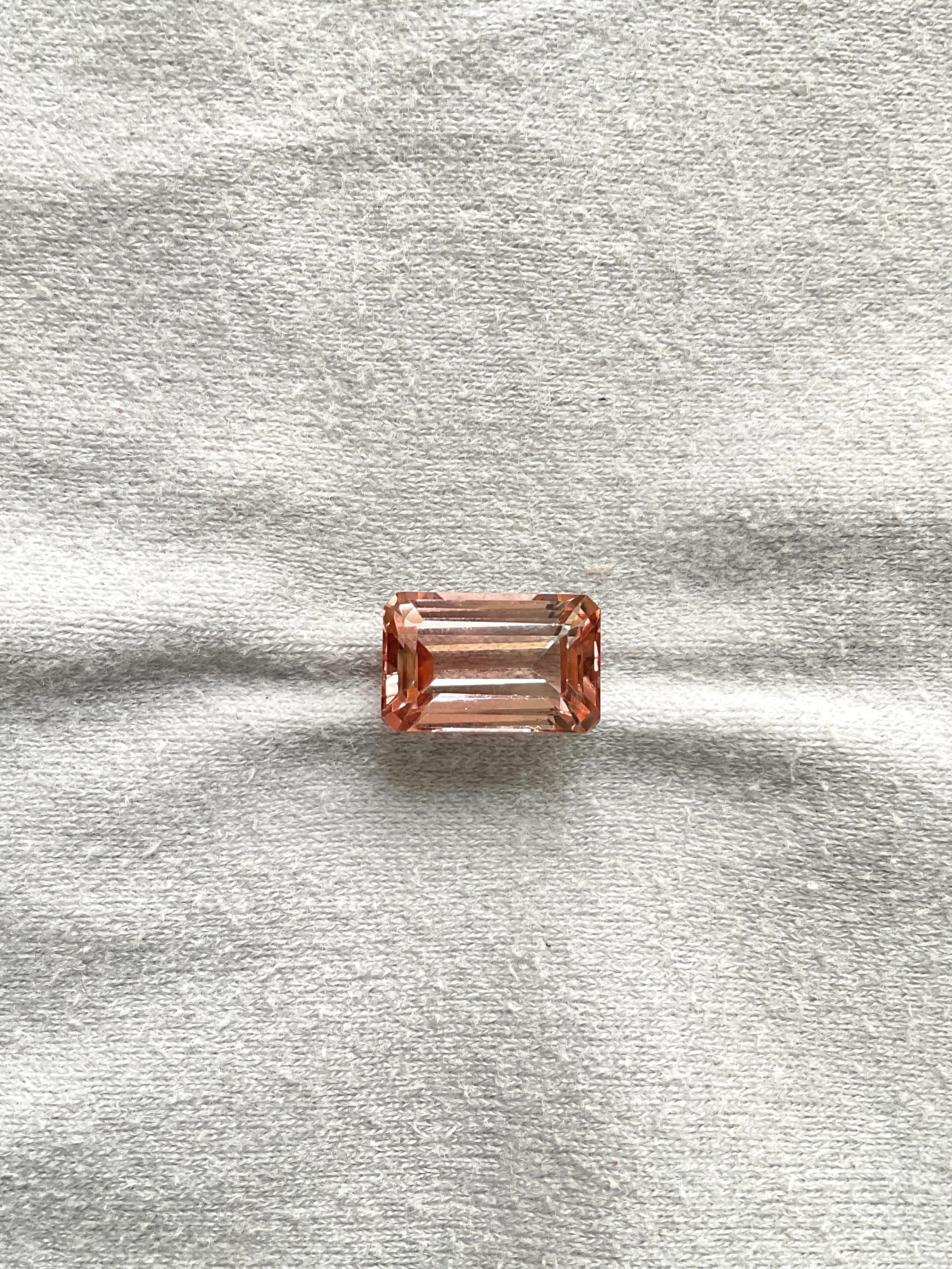 Octagon Cut 7.98 Carats Peach Tourmaline Octagon Faceted Top Quality Cut stone Natural Gem For Sale