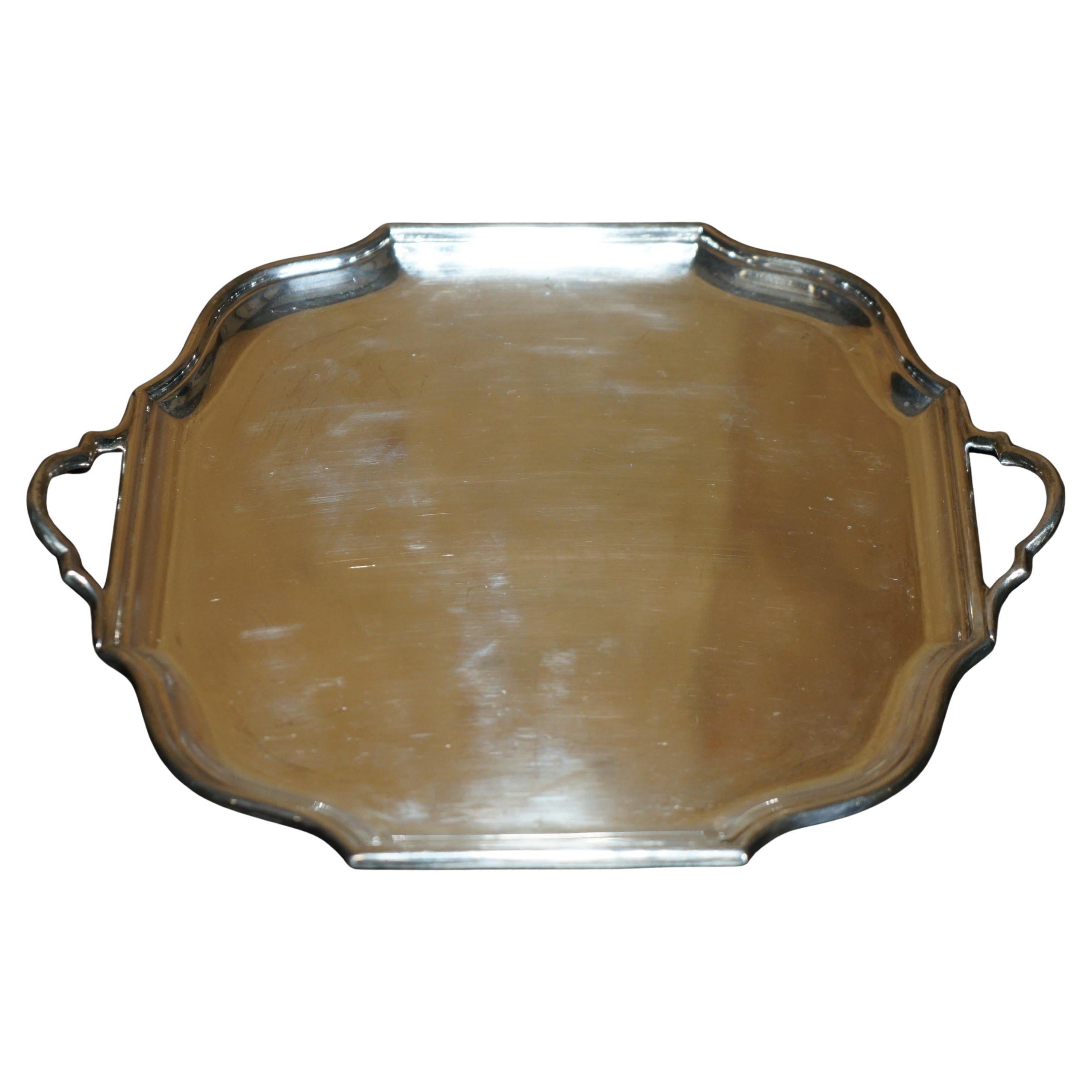 798 GRAMMI 1926 HAWKSWORTH EYRE & CO LTD VASSOIO DA SERVIZIO IN ARGENTO STERLINO SOLIDALE in vendita