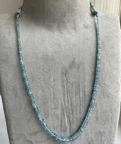79.85 carats Aquamarine Beaded Necklace 1 Strand Faceted Beads good Quality Gem