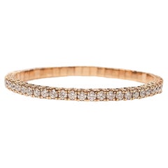 7.99 cts 20 pointer Round Diamond Stretch Tennis Bracelet in Rose 18k Gold