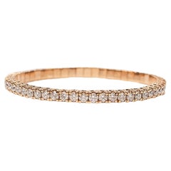 7.99 cts 20 pointer Round Diamond Stretch Tennis Bracelet in Rose 18k Gold 