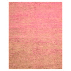 7'9 "x10' Rose Sari Silk Modern Design Design/One Tapis à poils souples noué à la main