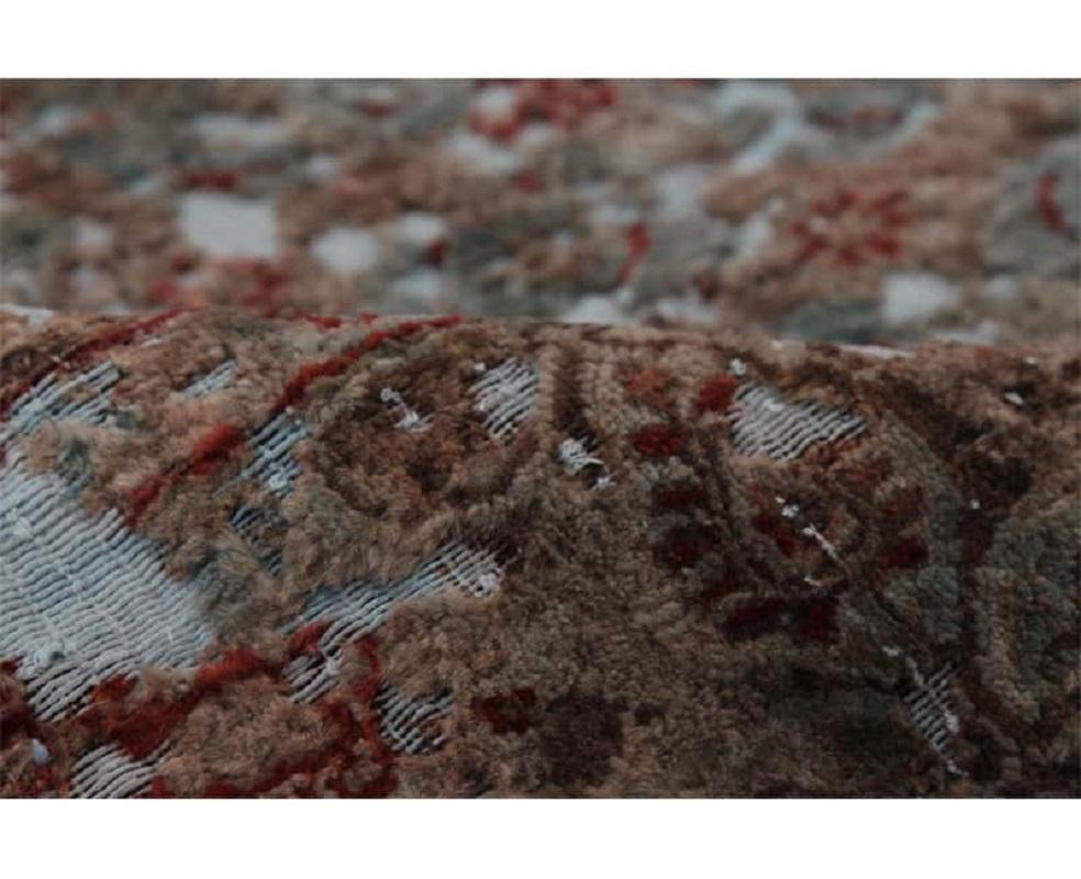Cotton Vintage Distressed Overdyed Persian Rug For Sale