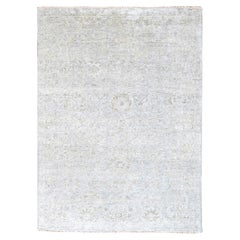 7
9 "x9
8" Cloud Gray Supple Collection Ton in Ton handgeknüpft Wolle Läufer Teppich