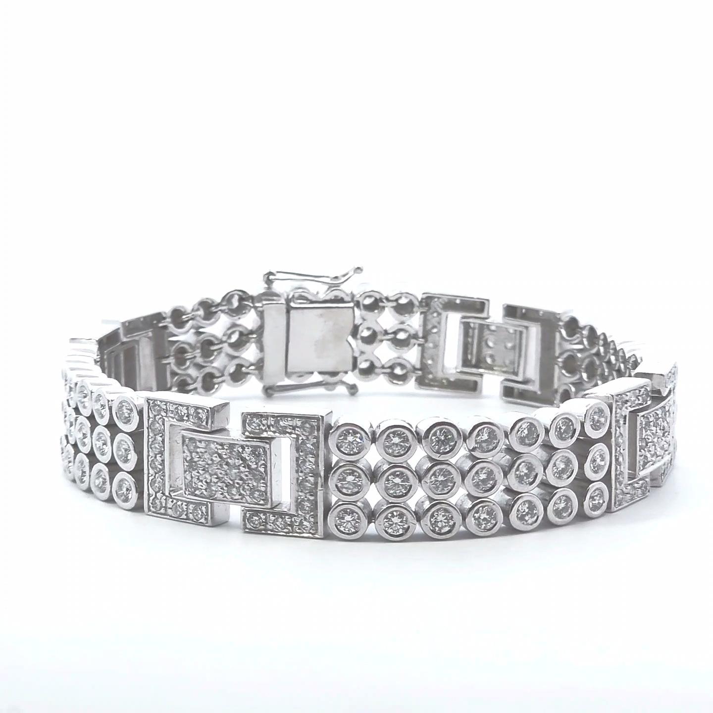 Pulsera para caballero con diamantes de 7 ct en oro de 14 quilates en Nuevo estado para la venta en Tustin, CA