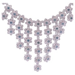 7ct Fancy Diamond Necklace in 14k White Gold