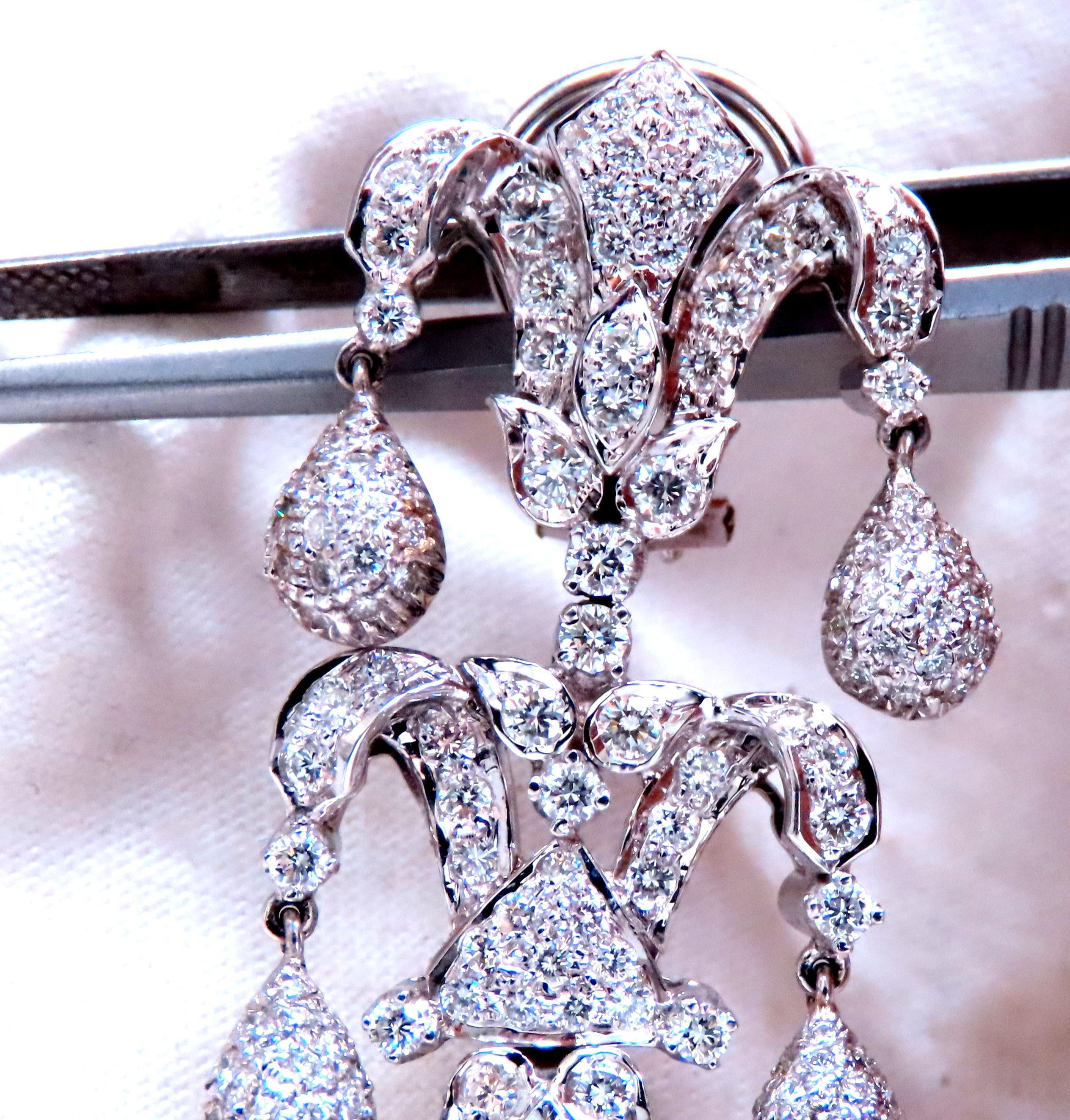 Pendientes Colgantes Diamantes Naturales 7ct Oro 18kt 12531 en Nuevo estado para la venta en New York, NY