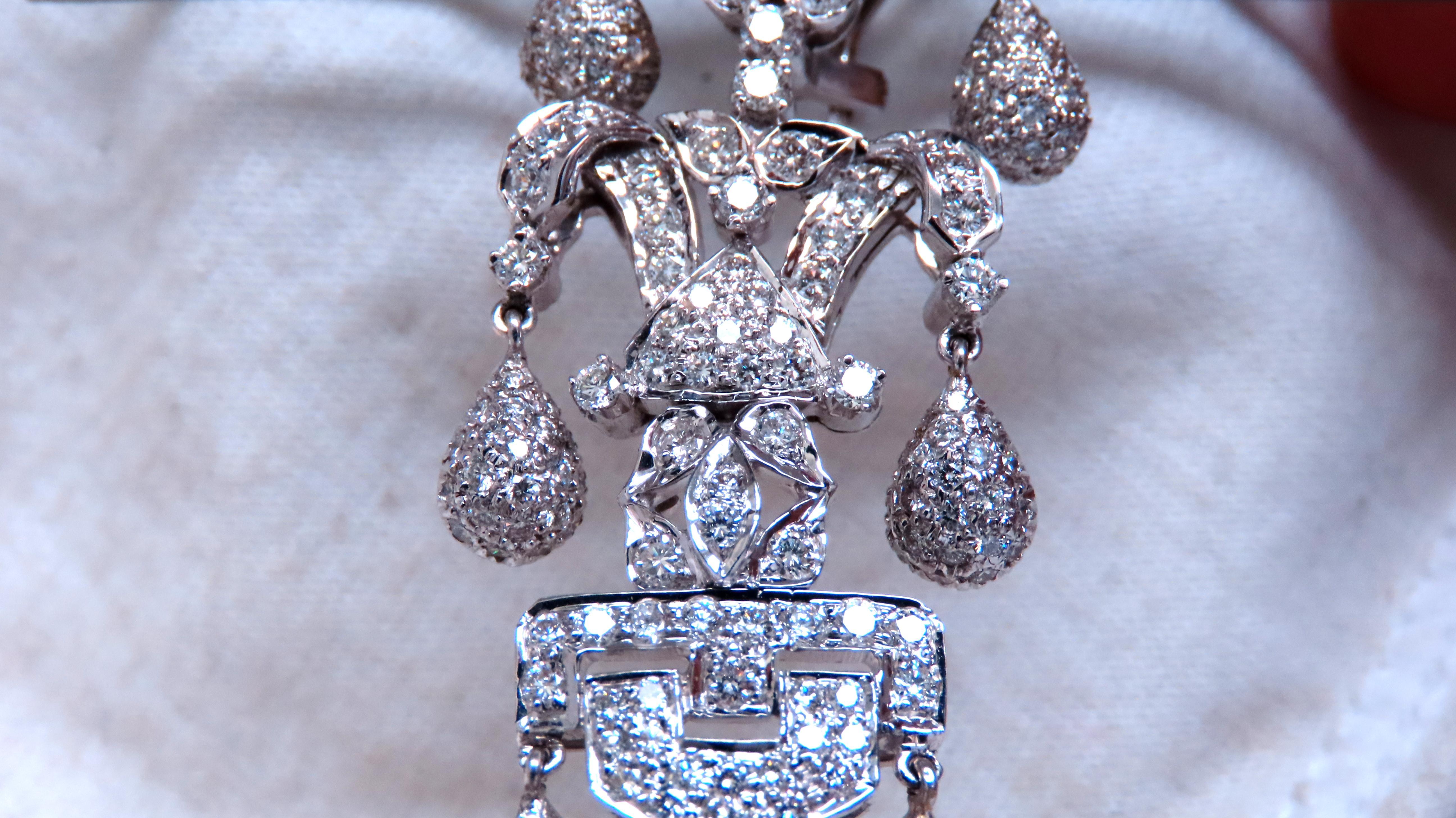 De las mujeres Pendientes Colgantes Diamantes Naturales 7ct Oro 18kt 12531 en venta
