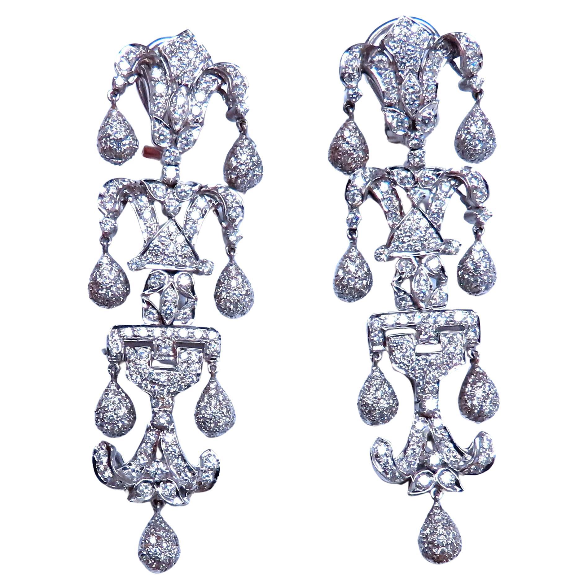 7ct Natural Diamonds Dangle Earrings 18kt gold 12531