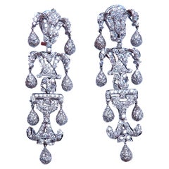 7ct Natural Diamonds Dangle Earrings 18kt gold 12531