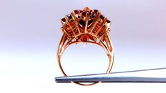 7ct Natural Garnet Cluster Ring 14kt Gold