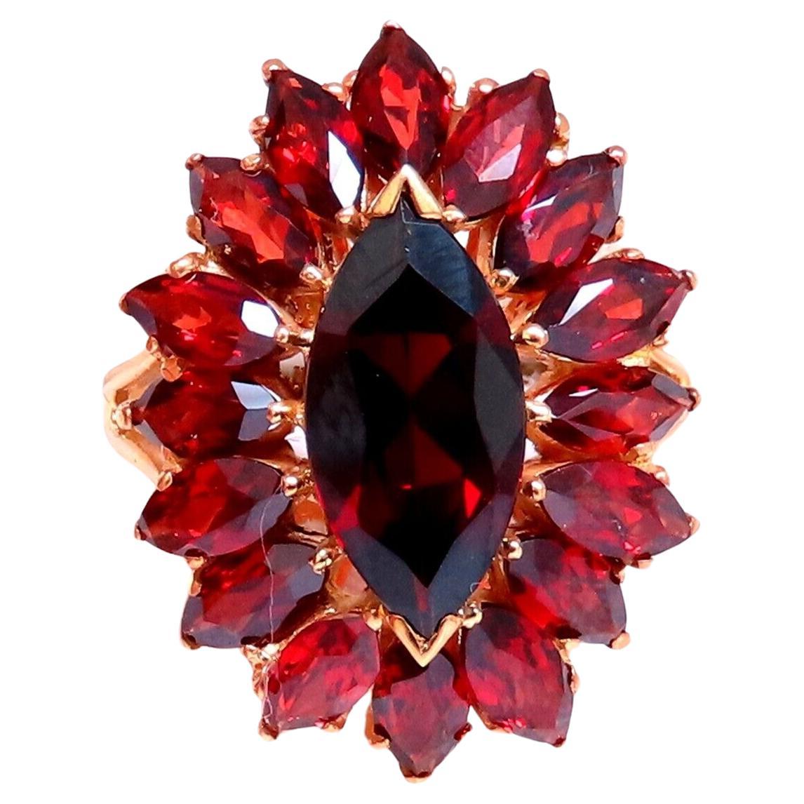 7ct Natural Garnet Cluster Ring 14kt Gold* For Sale