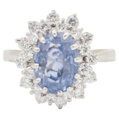 7ct Natural Pastel Sapphire with 24 Full Cut Diamonds