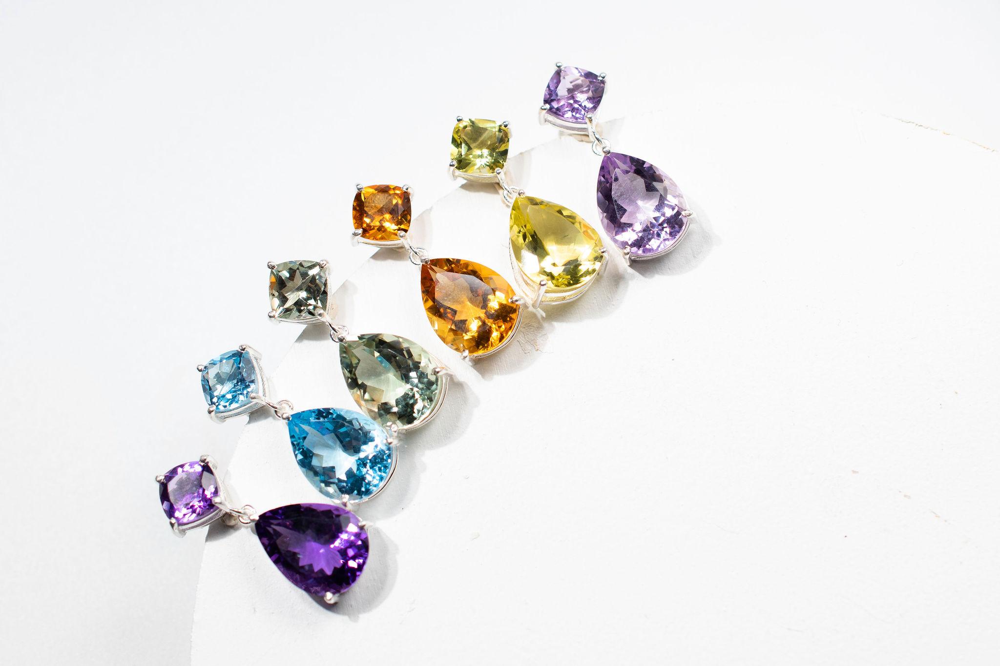 Art Nouveau 7ct Purple Amethyst Drop Earrings (handmade) – Sterling Silver