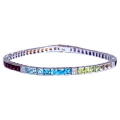 7ct semi-precious stones bracelet 14kt 12469