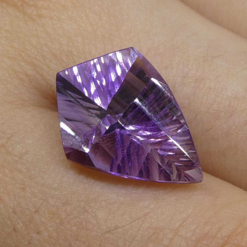 7ct Shield Amethyst 'Eleanor' Fantasy/Fancy Cut For Sale 2