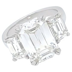 7cttw Smaragdschliff Diamant Platin Ring