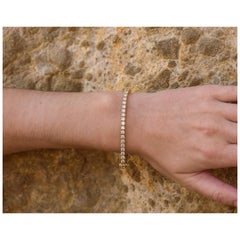 Bracelet tennis de luxe en or jaune avec diamants de 7 carats de couleur D-F et de pureté VVS1-2