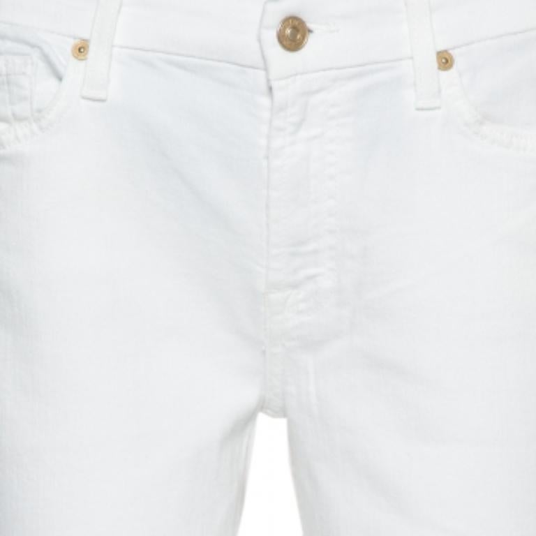 7forallmankind White Denim Skinny Ankle Length Jeans M In Excellent Condition For Sale In Dubai, Al Qouz 2