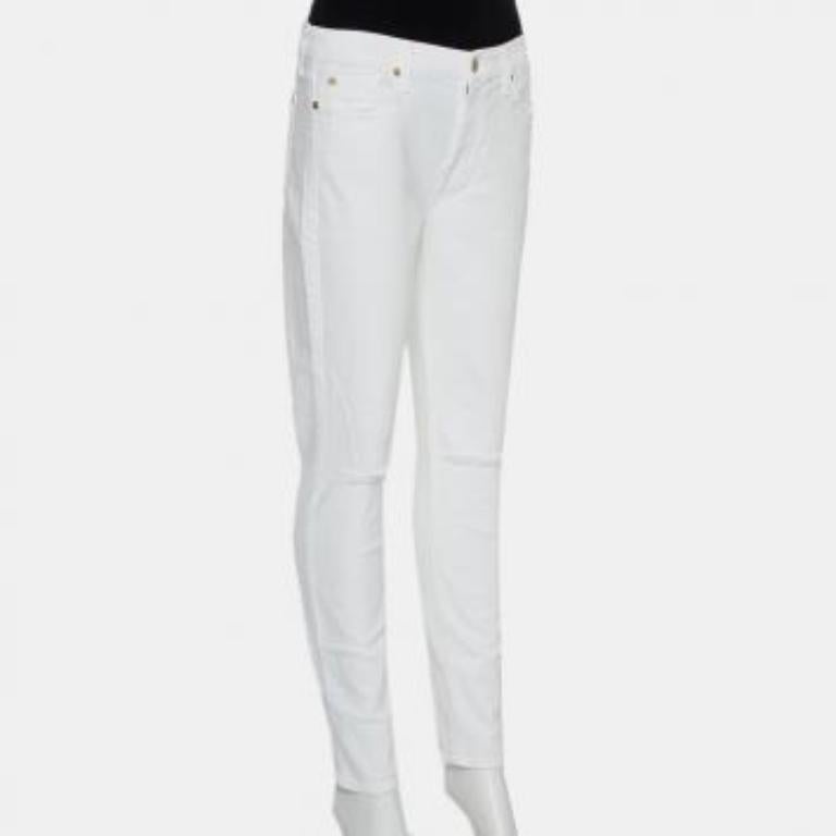 7forallmankind White Denim Skinny Ankle Length Jeans M For Sale 4