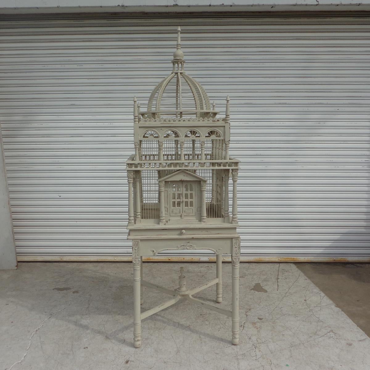 Asian 7FT French Neoclassical Style Birdcage on Pedestal