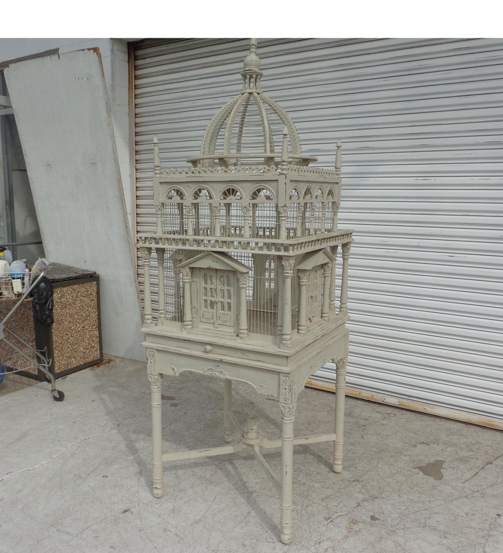 Fretwork 7FT French Neoclassical Style Birdcage on Pedestal