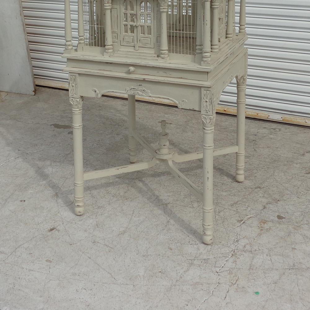 7FT French Neoclassical Style Birdcage on Pedestal In Good Condition In Pasadena, TX