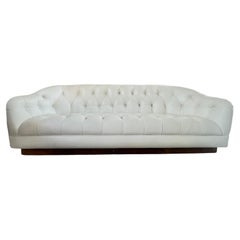  7ft Ward Bennett getuftetes Leder-Sofa