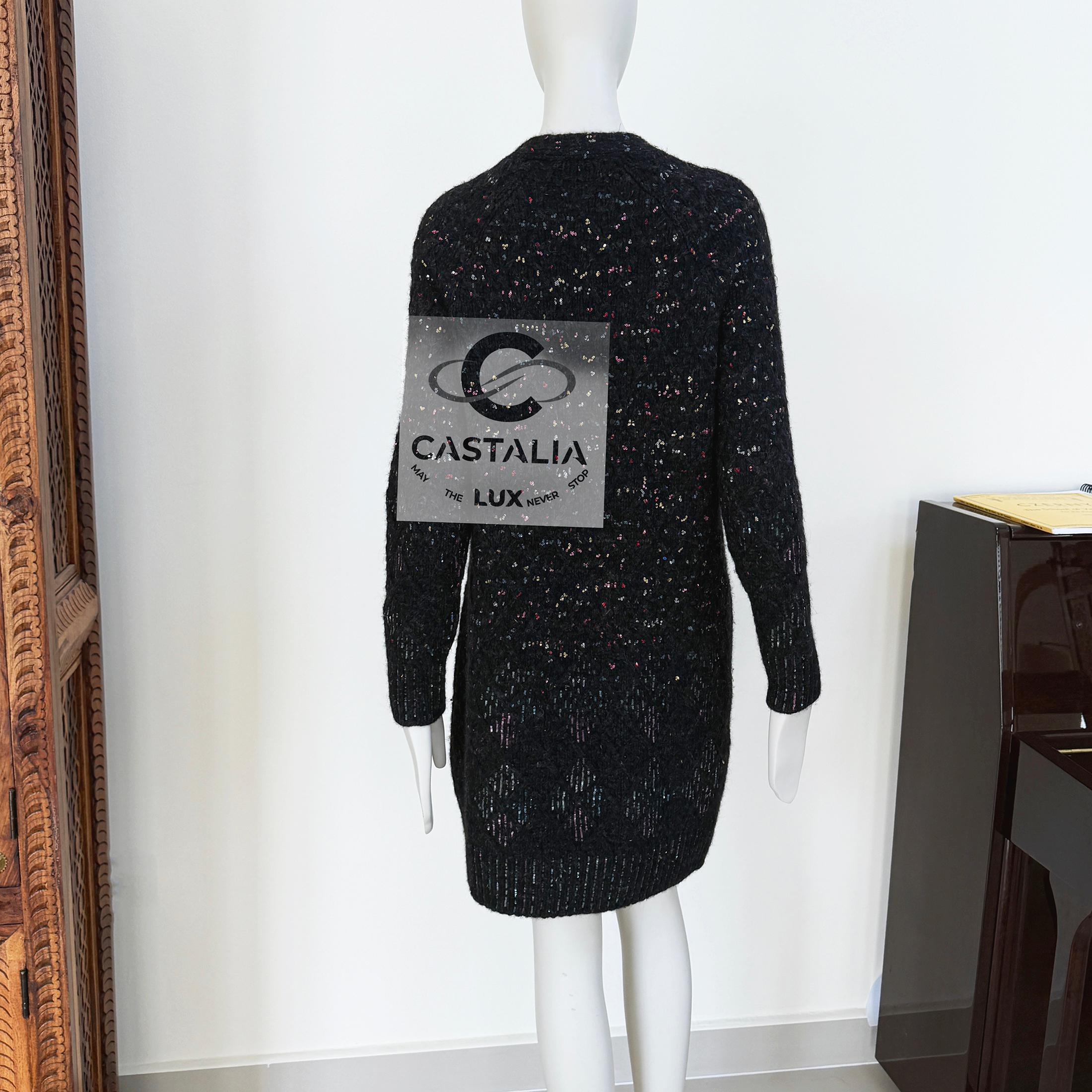 7K$ New Paris / Cosmopolite Sequinned Quilted Cardi Coat 34 FR 6