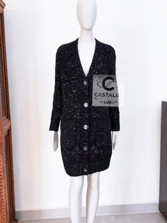 7K$ New Paris / Cosmopolite Sequinned Quilted Cardi Coat 34 FR