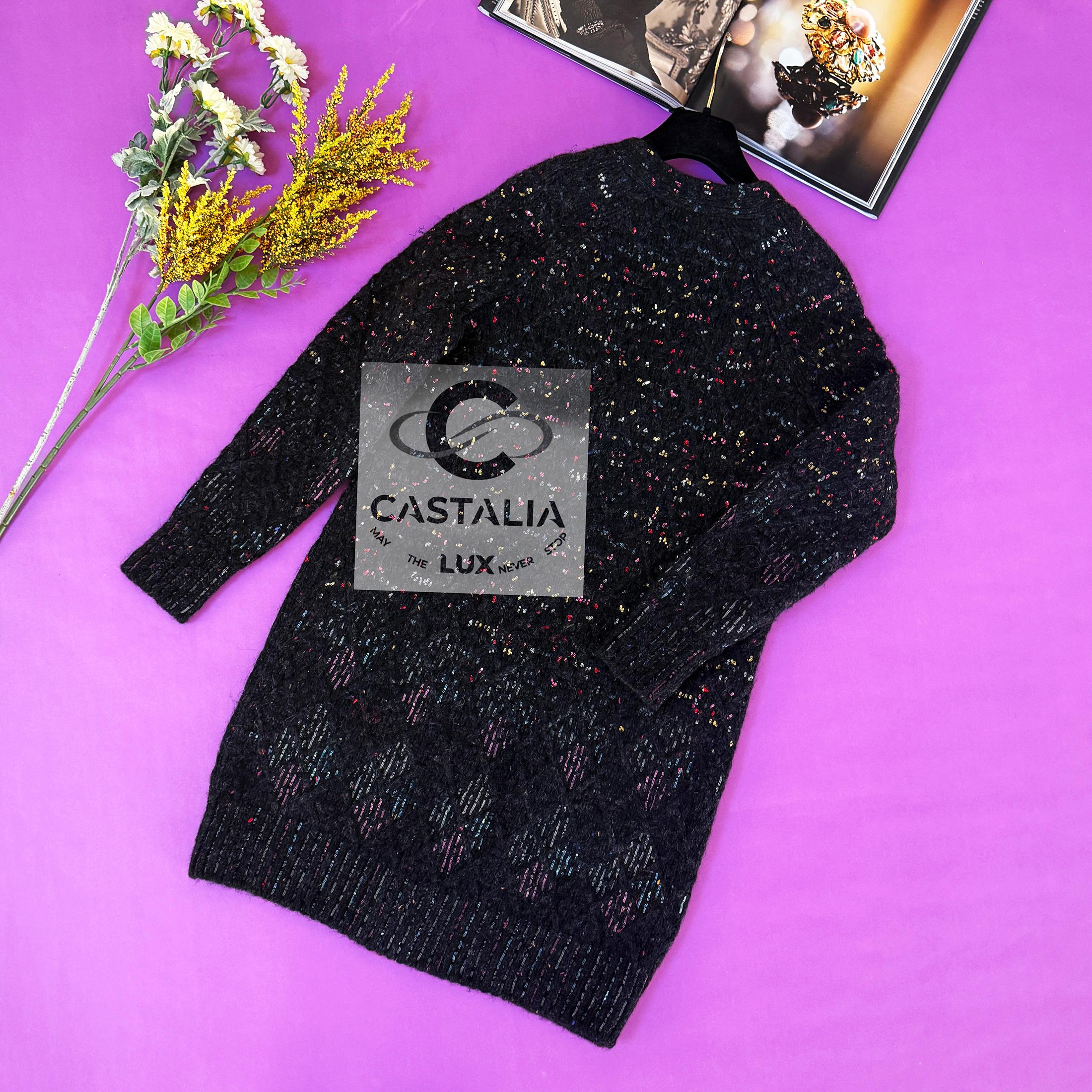 7K$ New Paris / Cosmopolite Sequinned Quilted Cardi Coat 34 FR 4