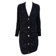 7K$ New Paris / Cosmopolite Sequinned Quilted Cardi Coat 34 FR
