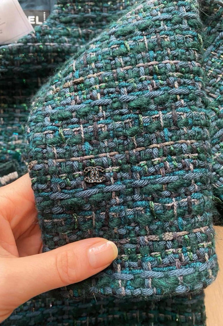 7K$ Runway Emerald Green Lesage Tweed Dress at 1stDibs