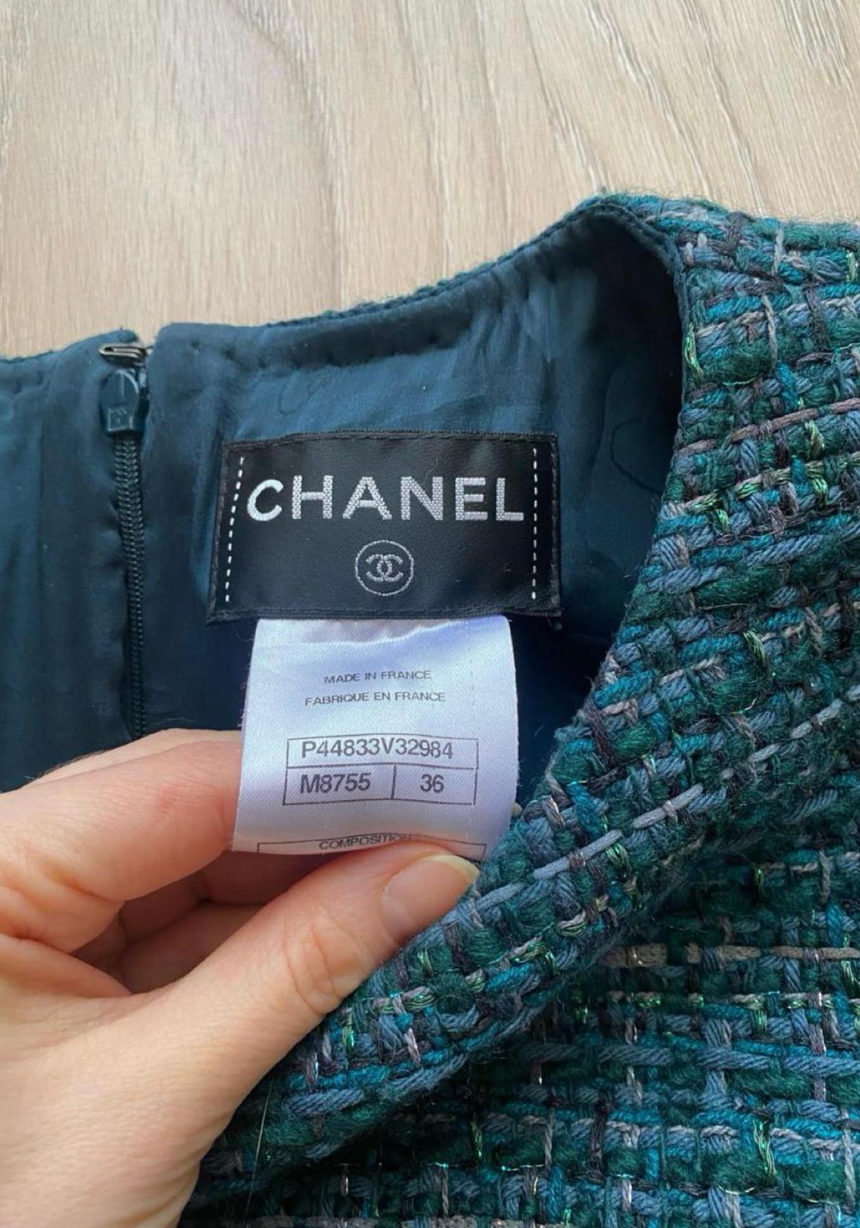 7K$ Runway Emerald Green Lesage Tweed Dress 2