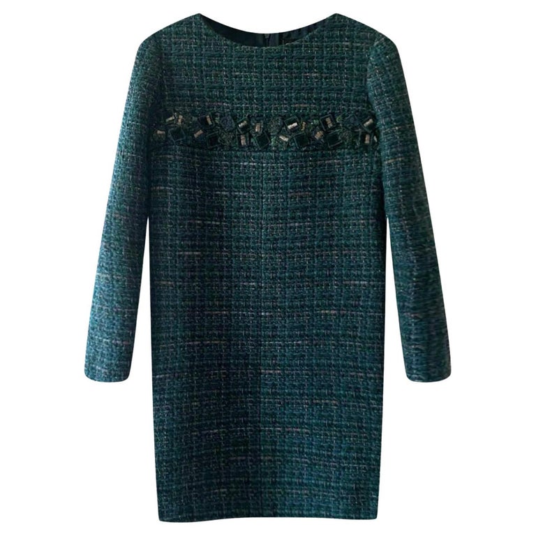 emerald green tweed dress Girls: The Amanda Emerald Green Tweed Dress, (14/16) - The Mint Julep Boutique main image 1