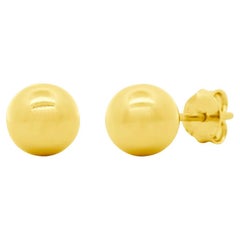 7mm Classic 14K Solid Gold Ball Stud Earrings