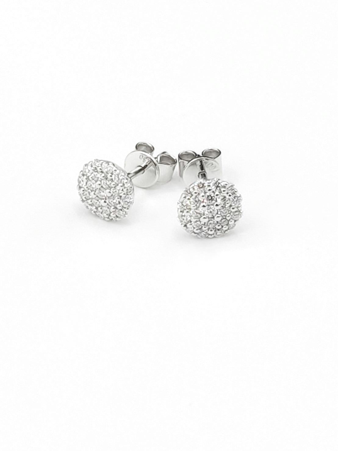 Contemporary Diamond Clustered 18K White Gold Studs & Twirl Diamond 18K Rose Gold Jackets For Sale