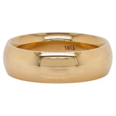 7mm Half Round Comfort Fit Wedding Band: Solid 14k Yellow Gold