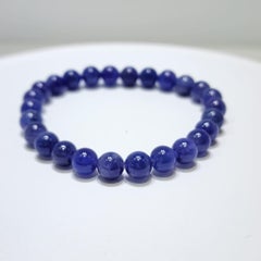 7mm Natural Tanzanite Bead Stretch Bracelet – 16cm