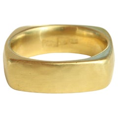7mm Square Wedding Band – Handmade in USA, 20K California Yellow Gold, Matte