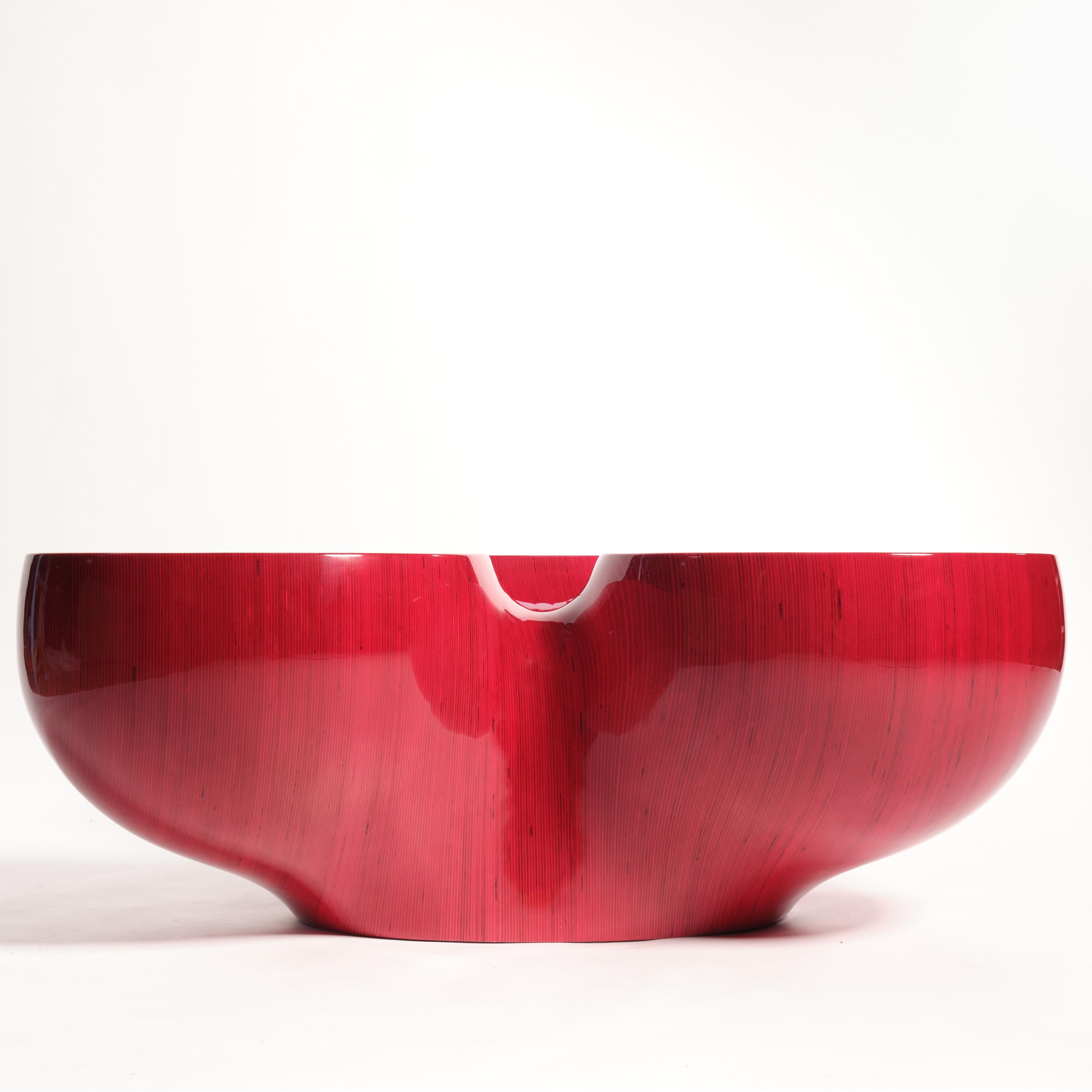 XXIe siècle et contemporain Table basse 7R1PL3 rouge, contreplaqué par Timbur, REP par Tuleste Factory en vente