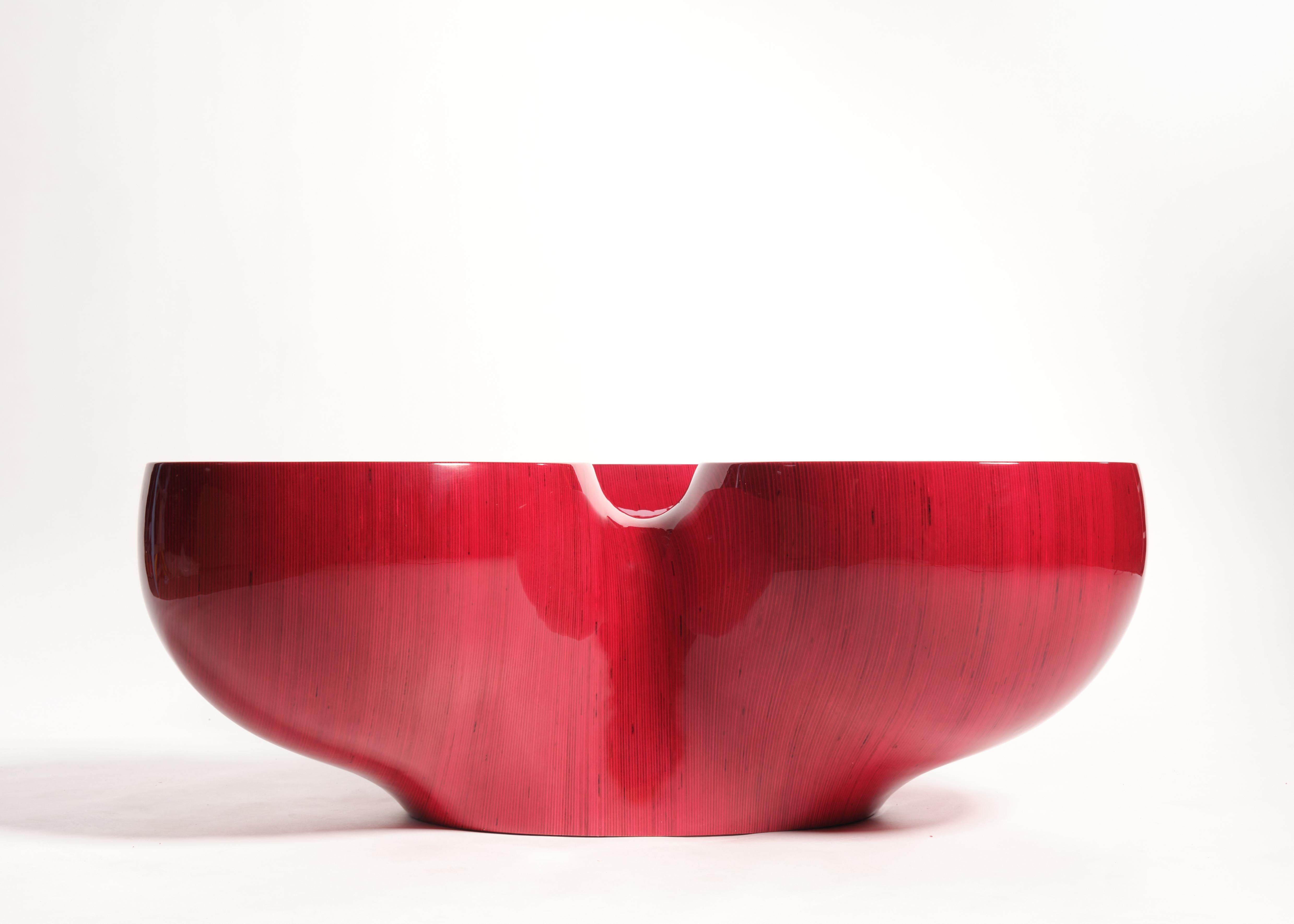 Résine Table basse 7R1PL3 rouge, contreplaqué par Timbur, REP par Tuleste Factory en vente