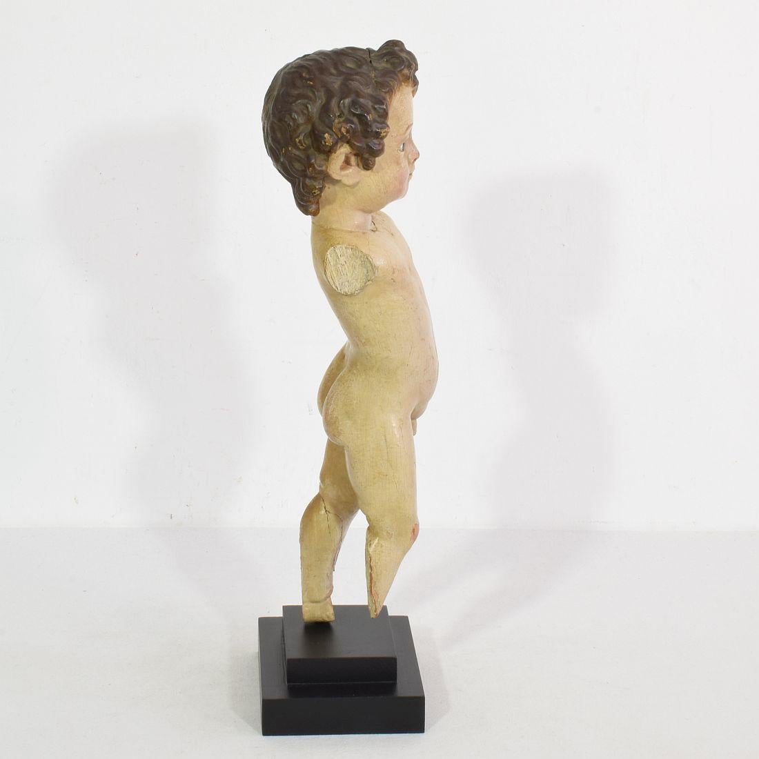 7th-18th Century Carved Spanish Baroque Christ, Nino, Santo In Good Condition In Buisson, FR