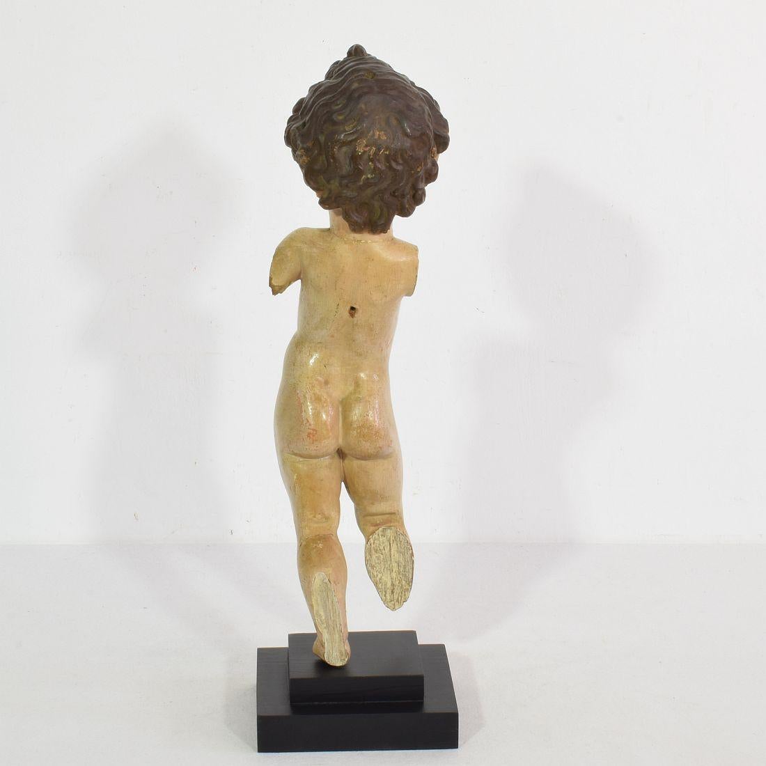 18th Century and Earlier 7th-18th Century Carved Spanish Baroque Christ, Nino, Santo