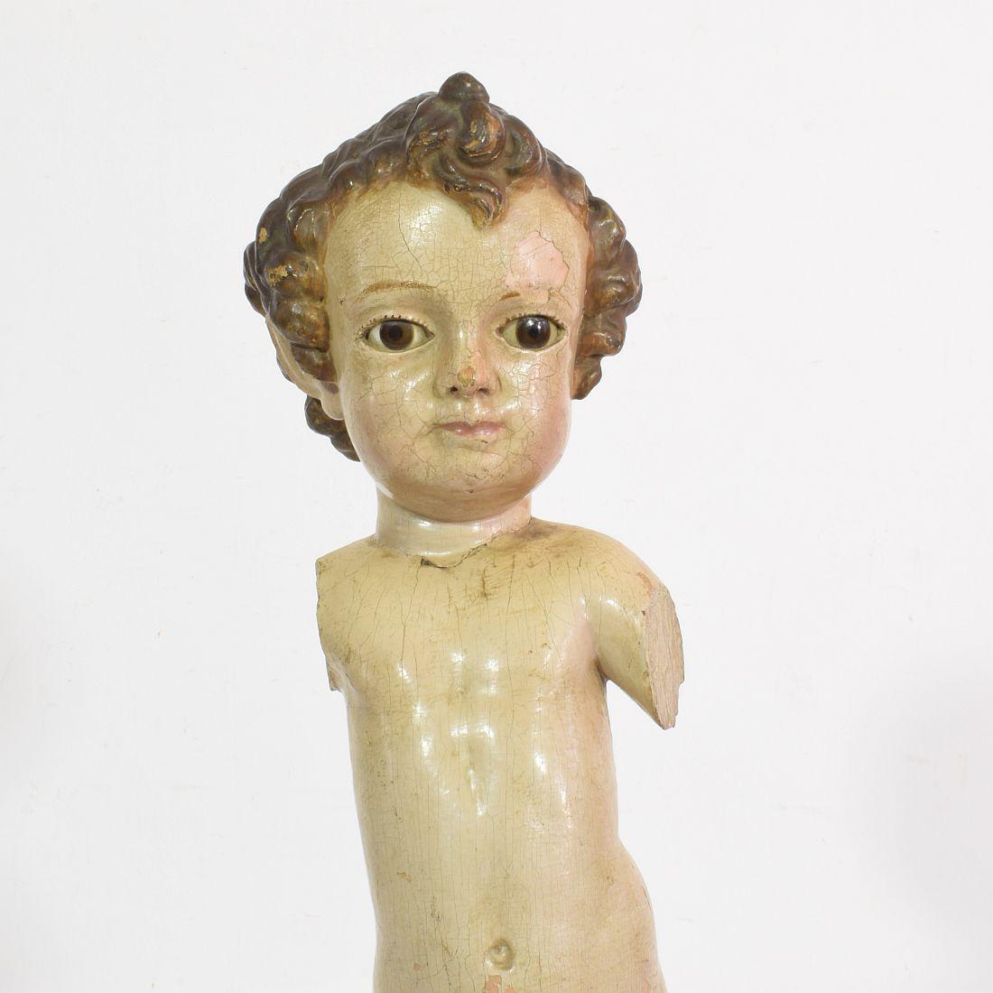 7th-18th Century Carved Spanish Baroque Christ, Nino, Santo 1