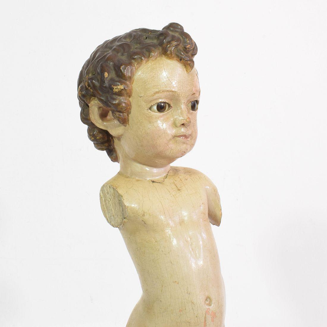 7th-18th Century Carved Spanish Baroque Christ, Nino, Santo 3