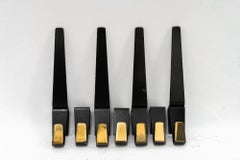 7x wall hooks black/brass vienna around 1960s