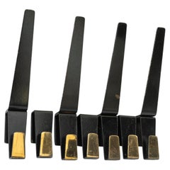 7x wall hooks black/brass vienna around 1960s