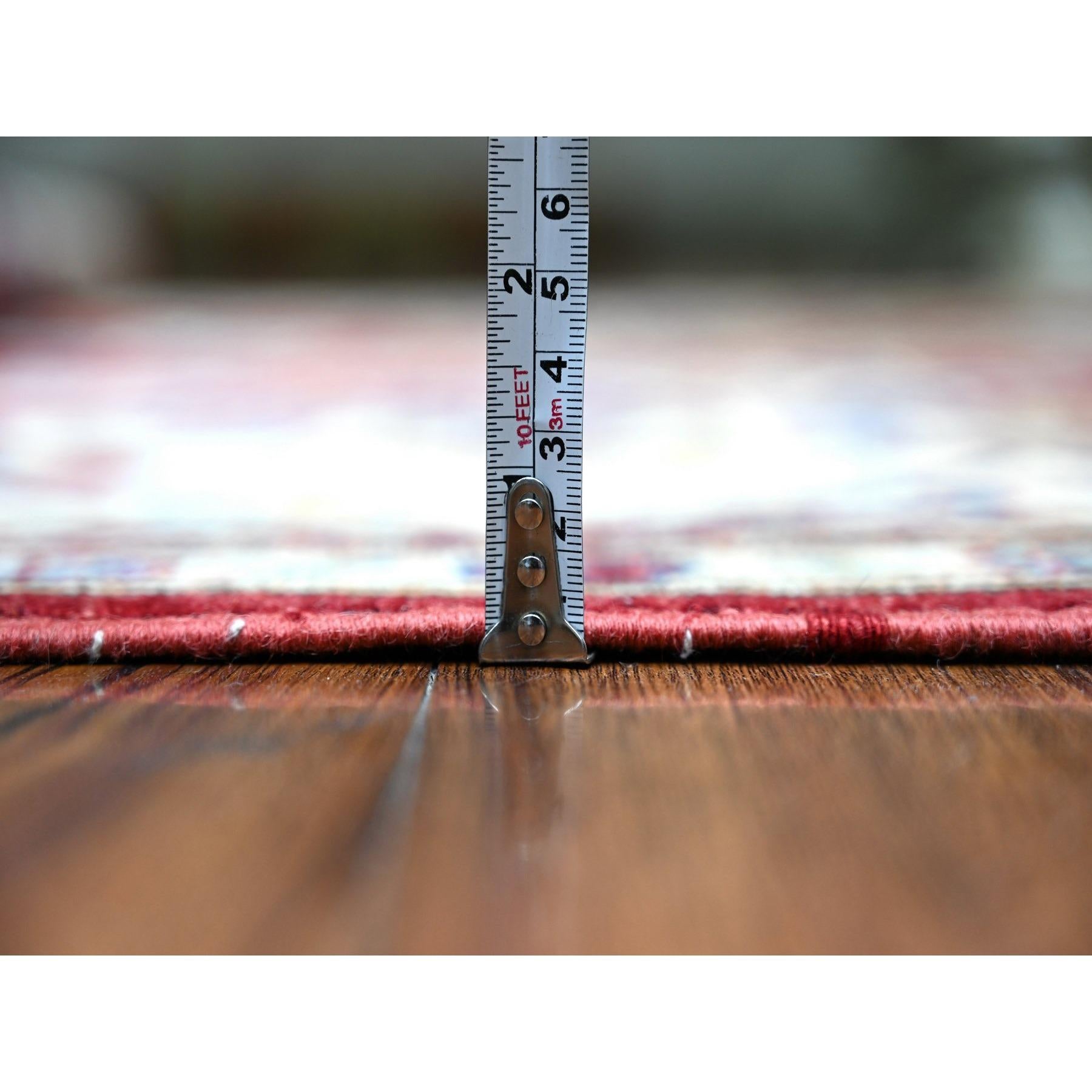 7'x10' Scheune Rot Handgeknüpft Afghan Super Kazak Weich Glänzend Wolle Orientteppich im Zustand „Neu“ im Angebot in Carlstadt, NJ